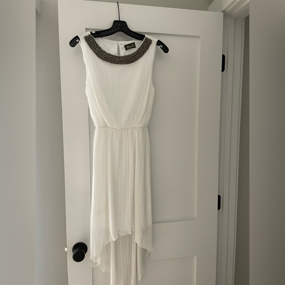 Gorgeous Hi-Lo beaded neck dress - Small